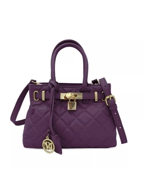 Badgley Mischka Handbags - NWT Badgley Mischka Womens Purple Gold Quilted Crossbody Handbag